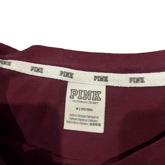 PINK Victoria's Secret Garnet Short Sleeve Crew Neck T-Shirt Size Medium - Picture 3 of 5